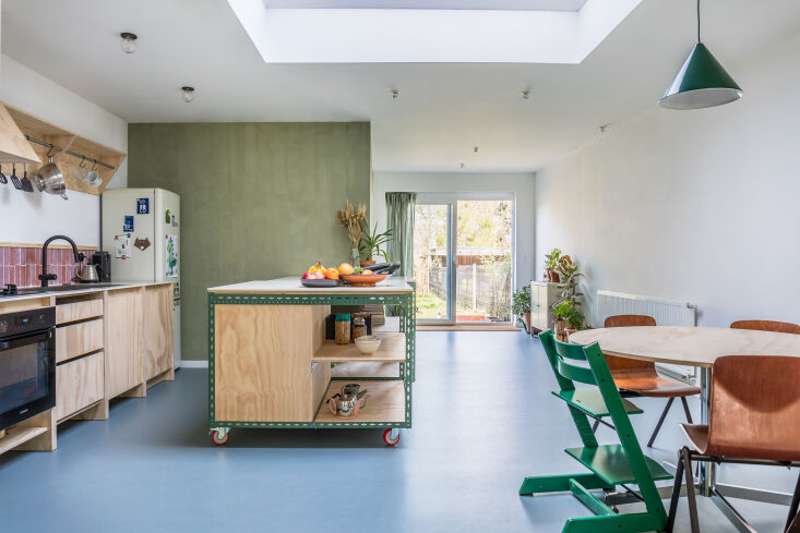 the room has a large skylight that was in place and opens to the backyard. the 22