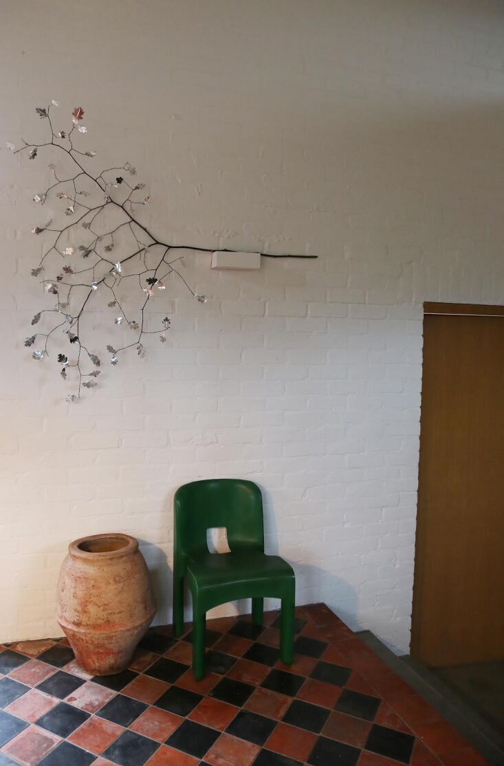 sandy\2\17;s holiday leaves sparkle at the entry to the engine house.   17