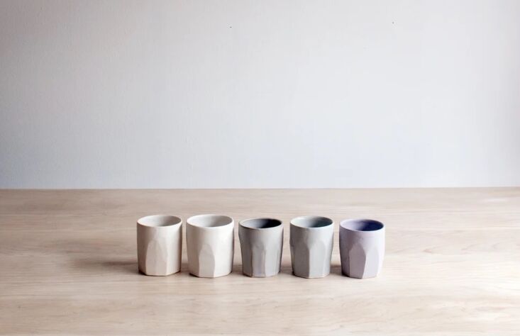 for a similar bedside cup, the farmhouse faceted whiskey tumbler is \$40 from s 29