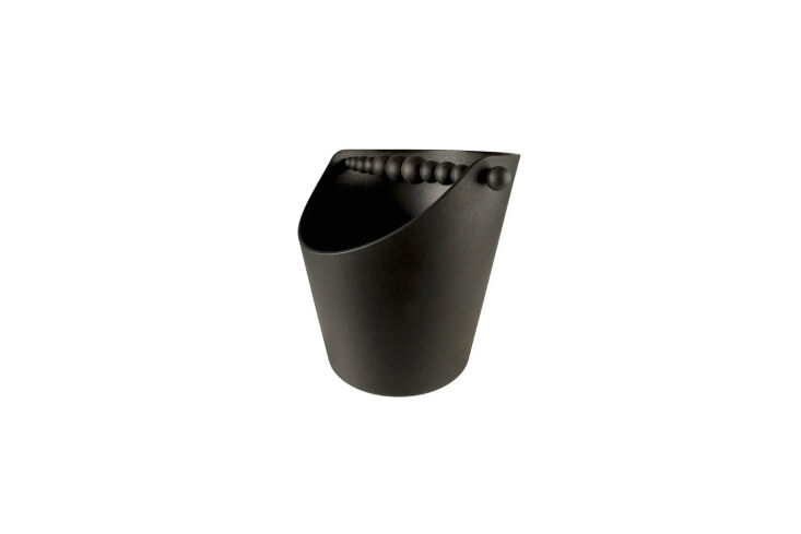 the aarikka nuppu sauna bucket in black biocomposite is designed with large woo 24
