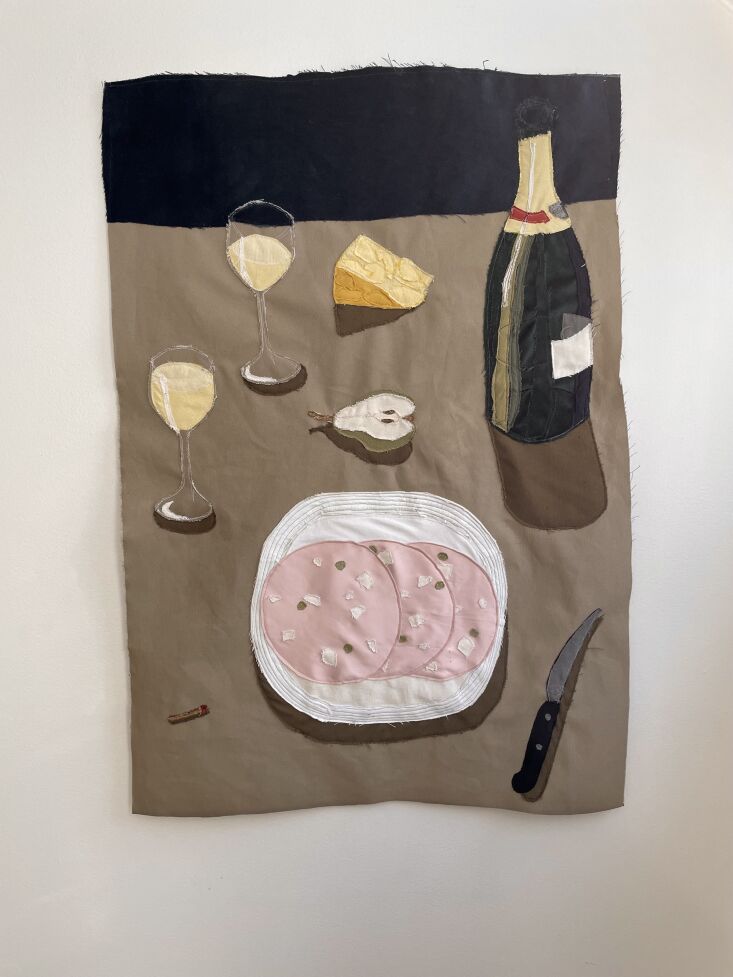 some leftover pink satin led to this still life with mortadella. andrew says he 21