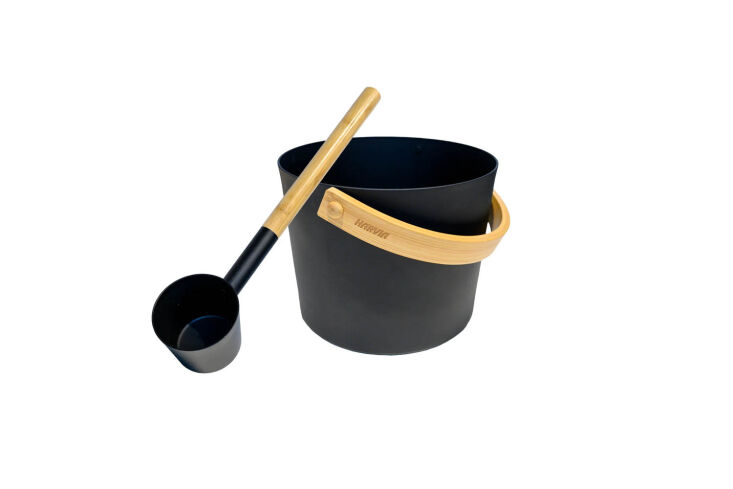 the harvia pail ladle set is a straightforward set made of black plastic and ba 25