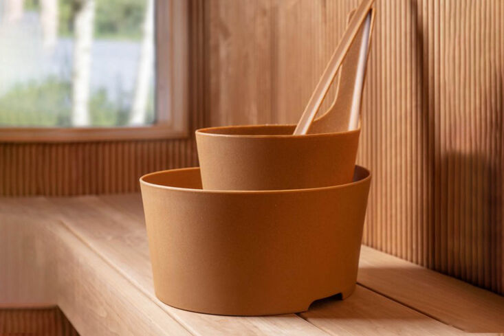 made of biocomposite in finland, the pisara sauna bucket is designed for use in 19