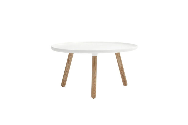 the normann copenhagen large tablo table in glossy white is \$558 from finnish  23