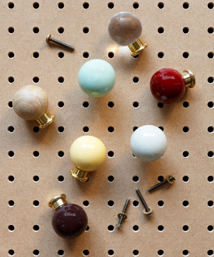 a selection of mg&co. knobs. 32