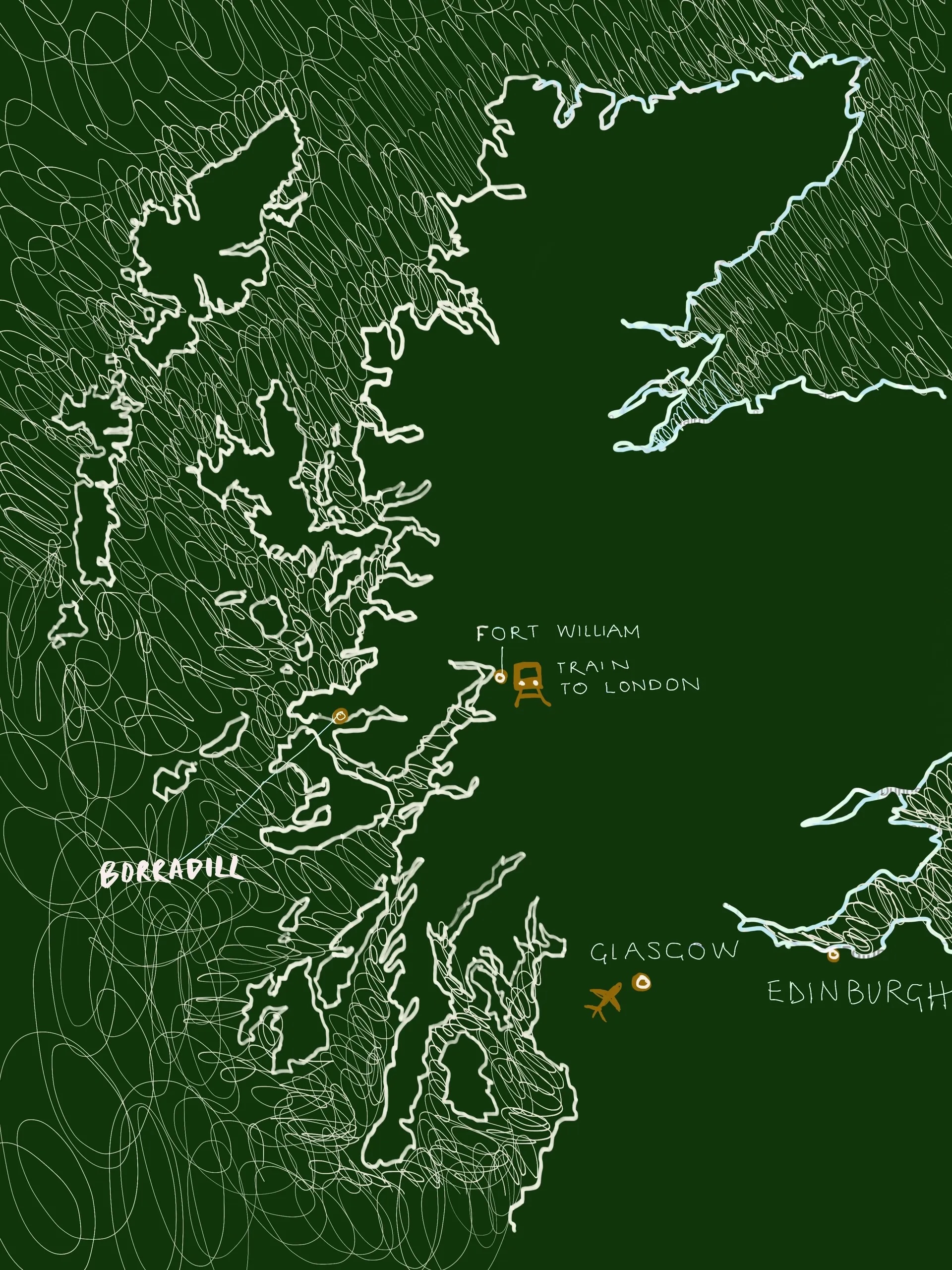 borradill is in glenborrodale, a 3.5 hour drive from glasgow and a \1.5 hour dr 36