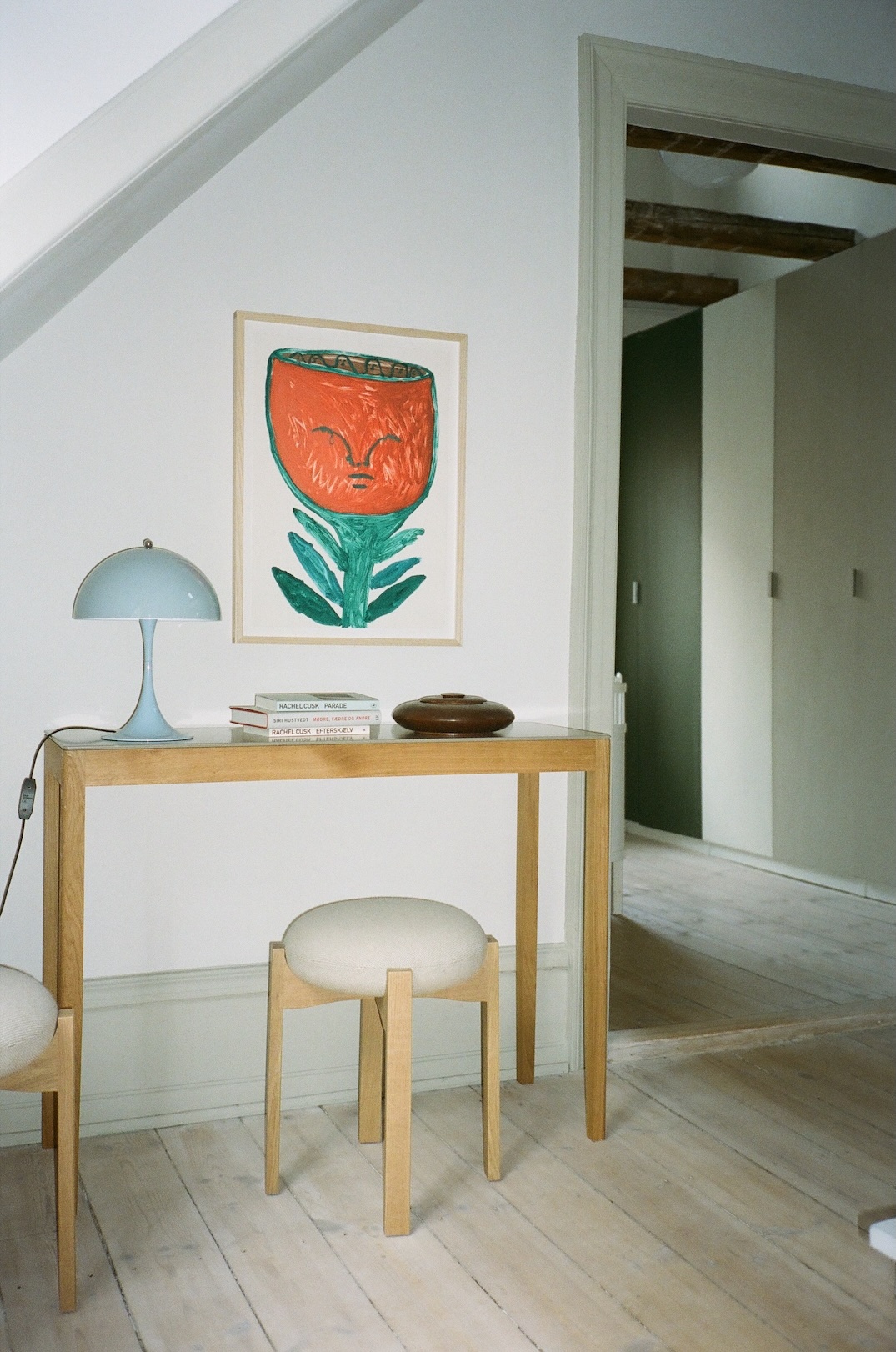 a monoprint by american artist emma kohlmann from borch editions hangs over a s 28
