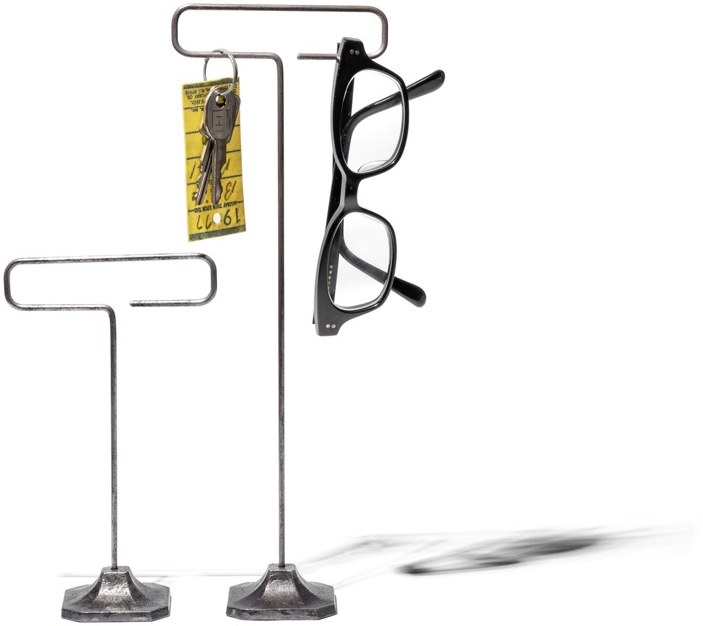 puebco&#8\2\17;s steel wire display stands, \$\18 and \$\20, hold glasses,  19