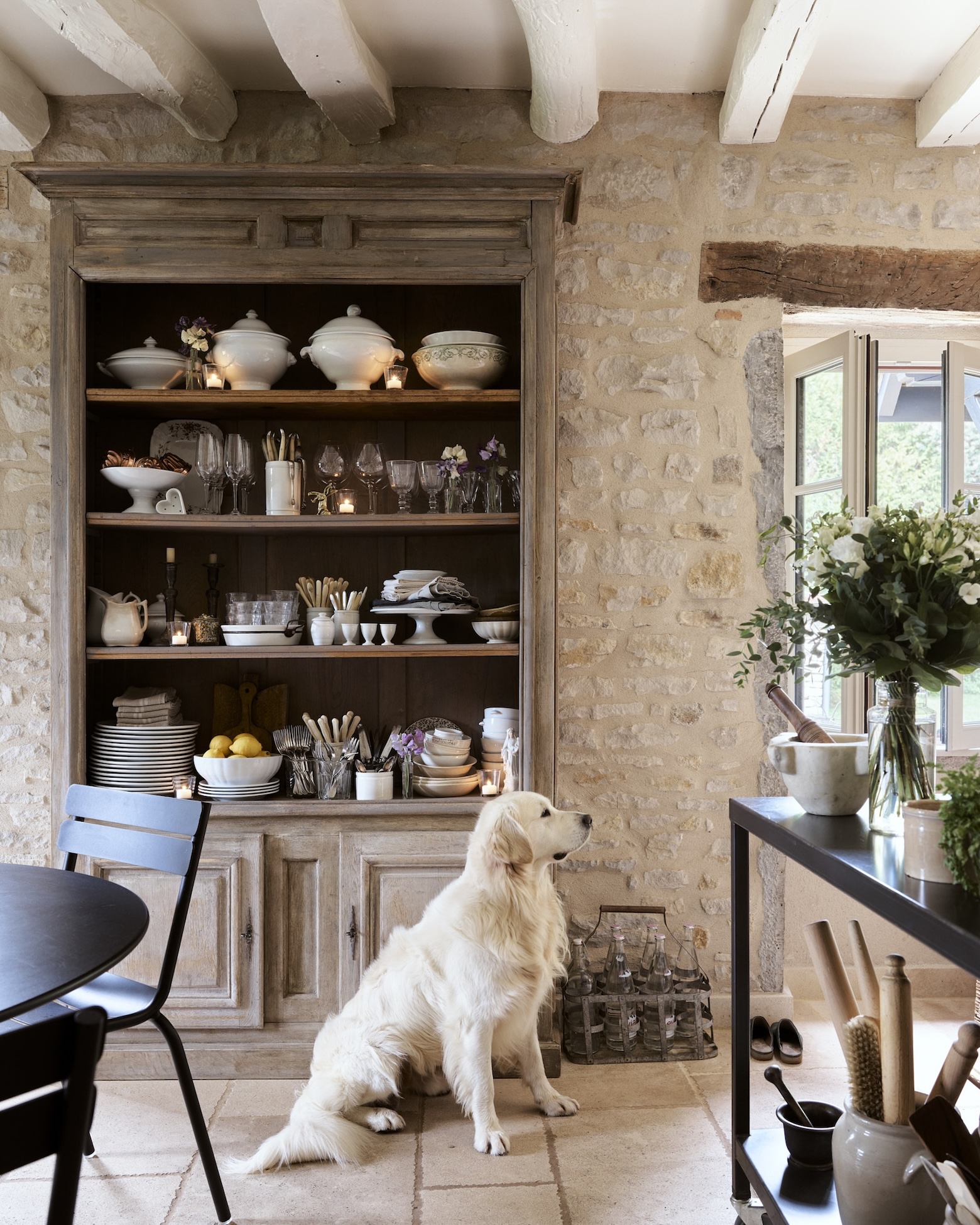 kendall stocks her shelves with vintage french wares for the table. as at the s 20