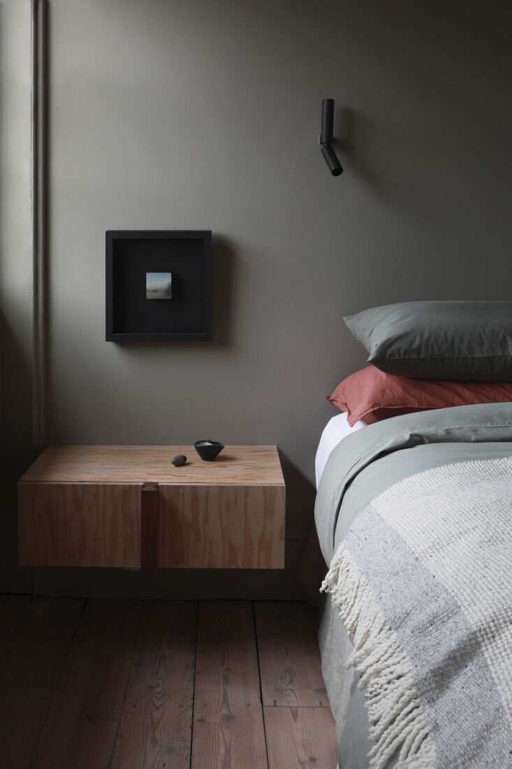custom floating bedside drawers are also designed in douglas fir with a custom  32