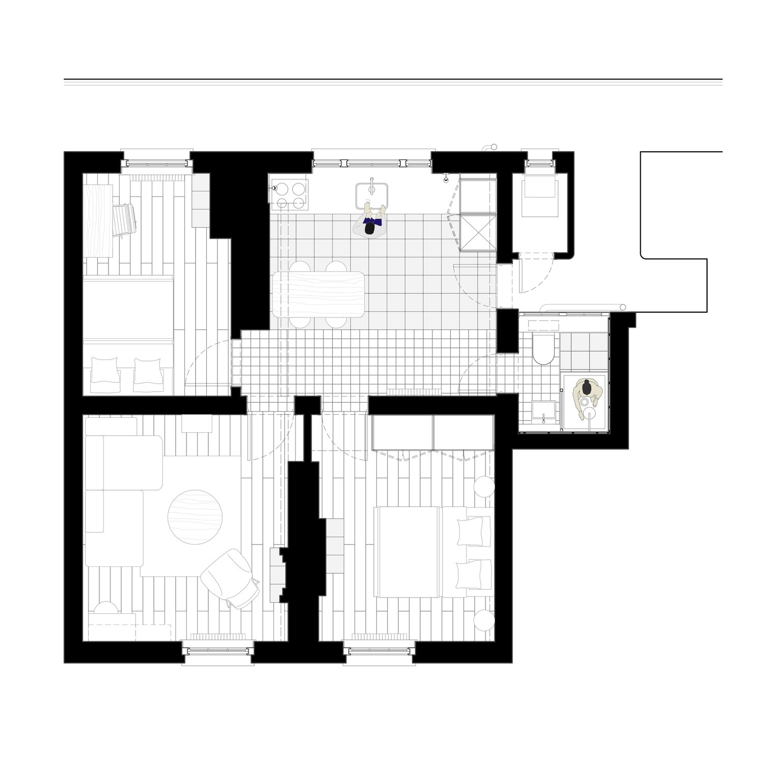 the kitchen is designed to be the apartment&#8\2\17;s centerpoint; the livi 30