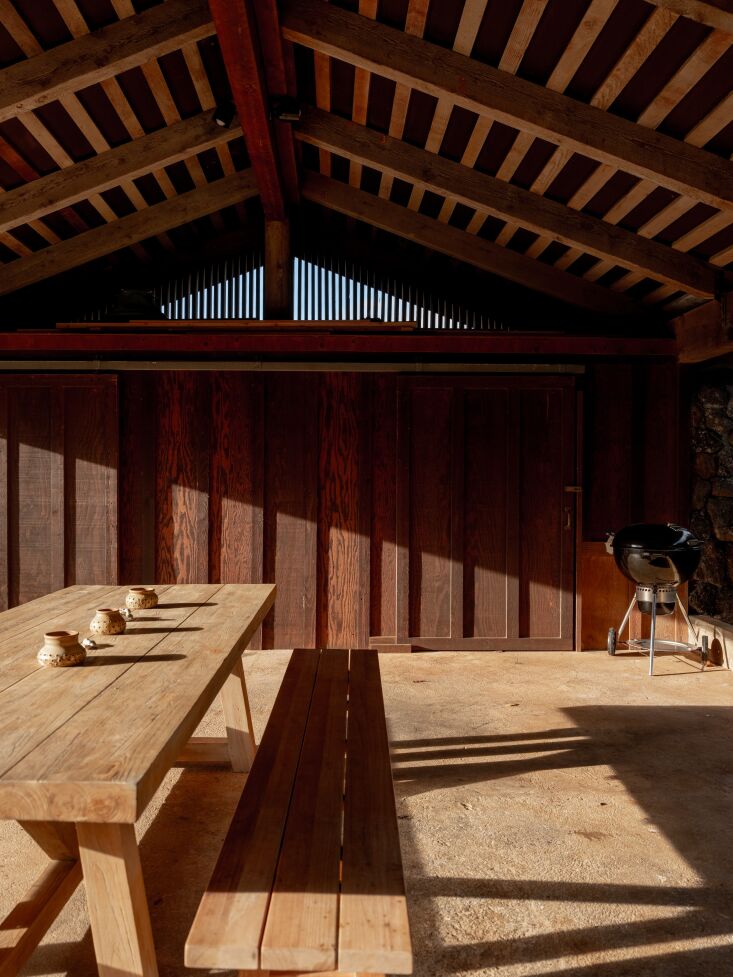 a custom table and benches in kayu wood. 37