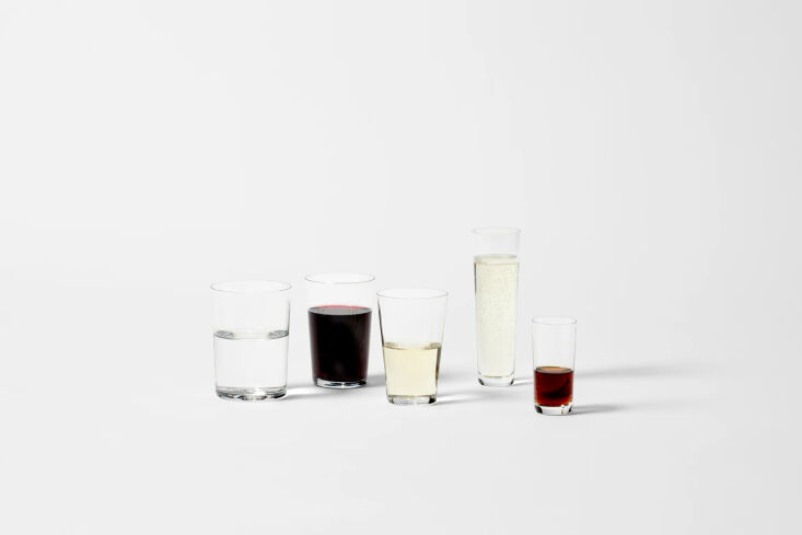 on the dining table are ehrlich\2\17;s own simple crystal glassware, des 39