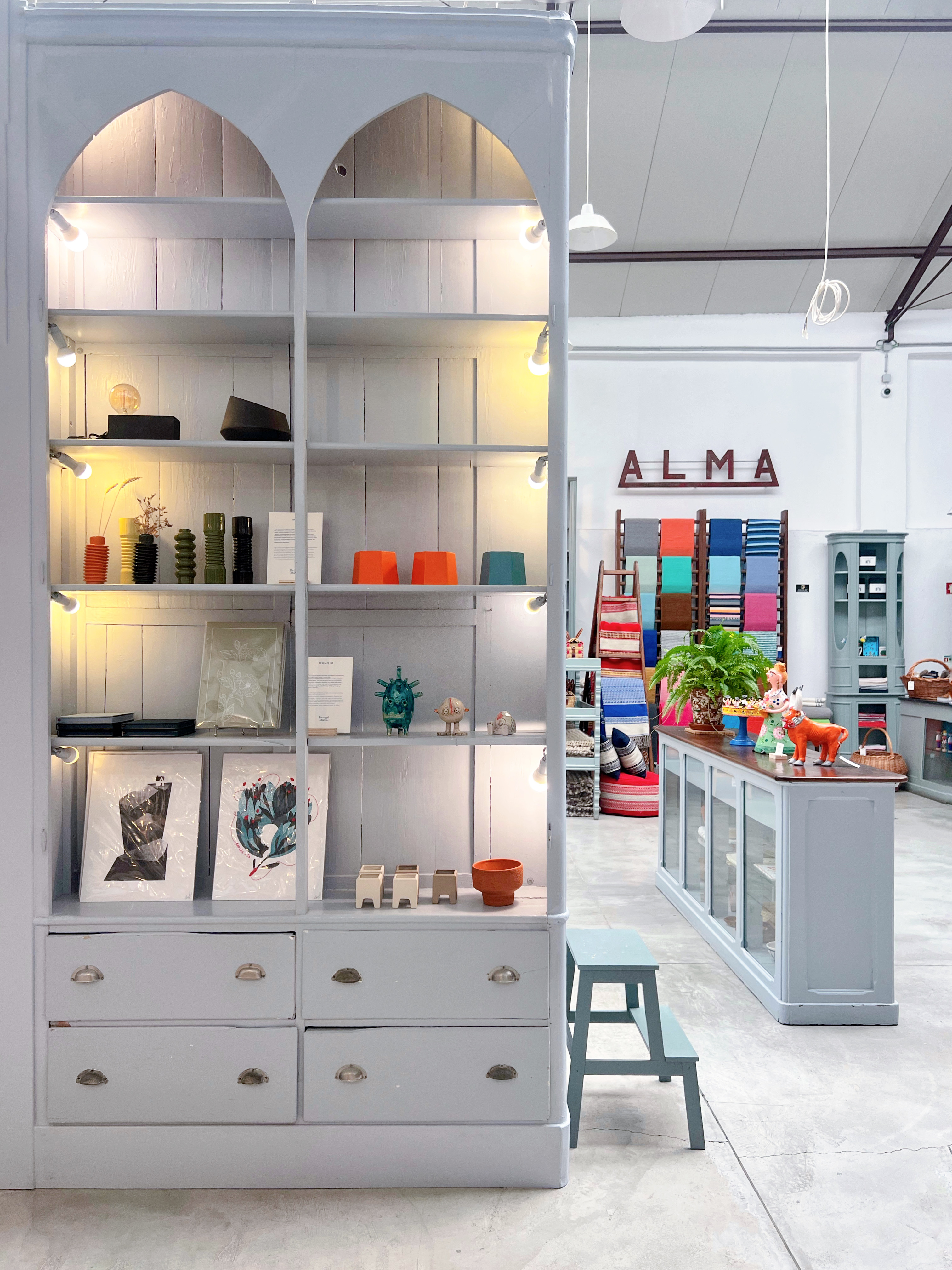 contemporary prints and ceramics are displayed alongside products that have bee 18