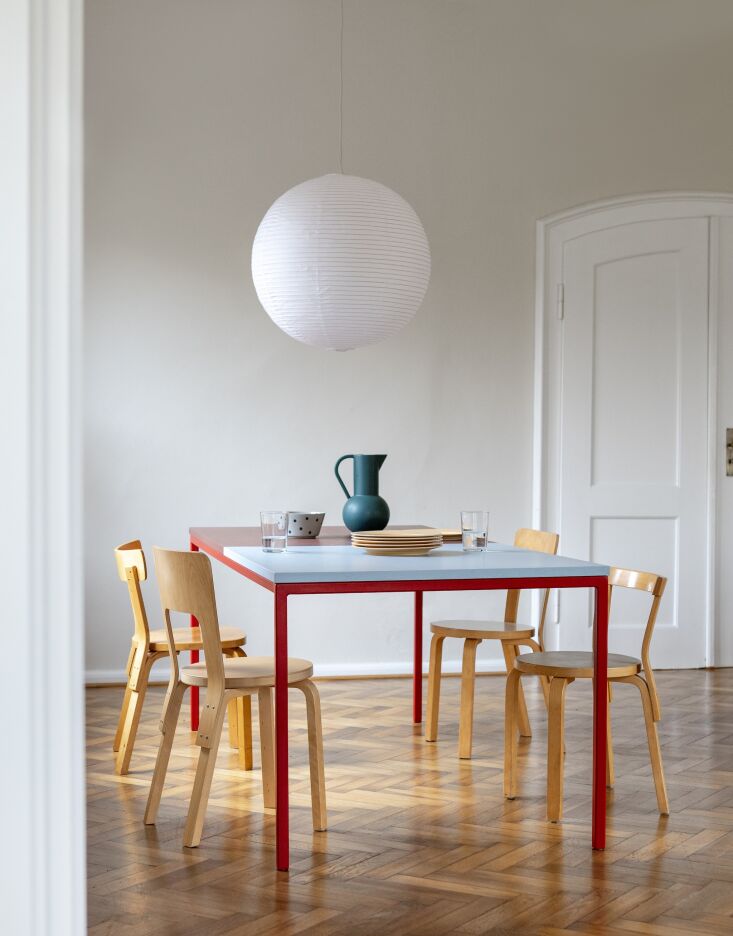 each of the four friis x swantje hinrichsen table options has a two toned top a 21