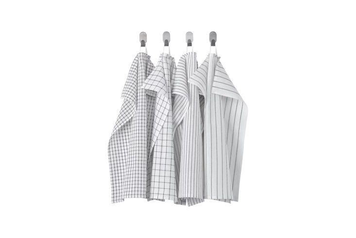 for a simple striped dish towel, the ikea rinnig dish towel is \$3.99 for a pac 33