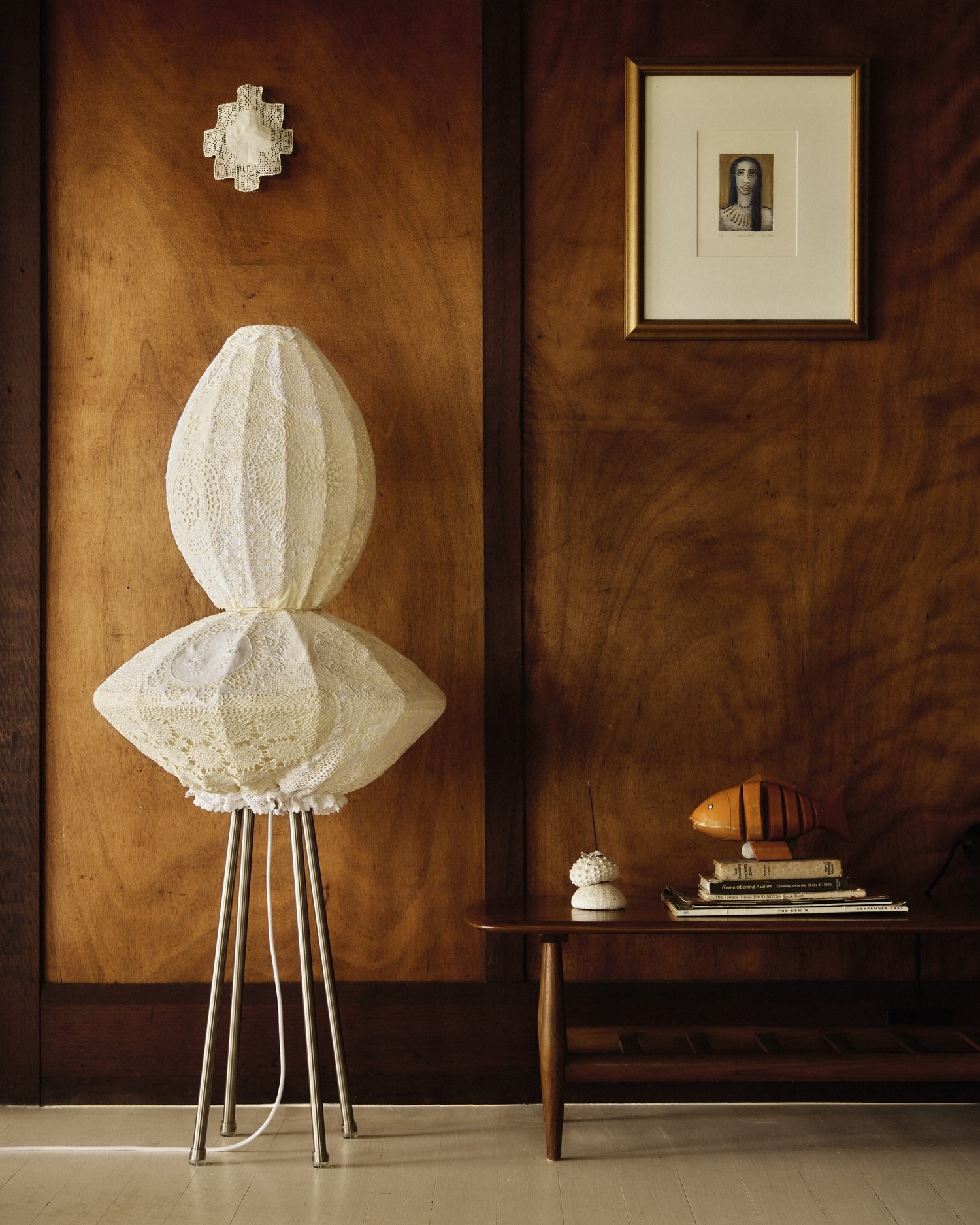 made from vintage doilies, lana\2\17;s kinships are part of a new series 24