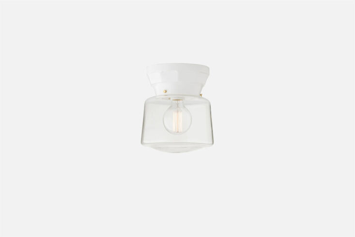 the norfolk 4 inch ceiling light has a retro appeal; \$\149.99 at schoolhouse e 26