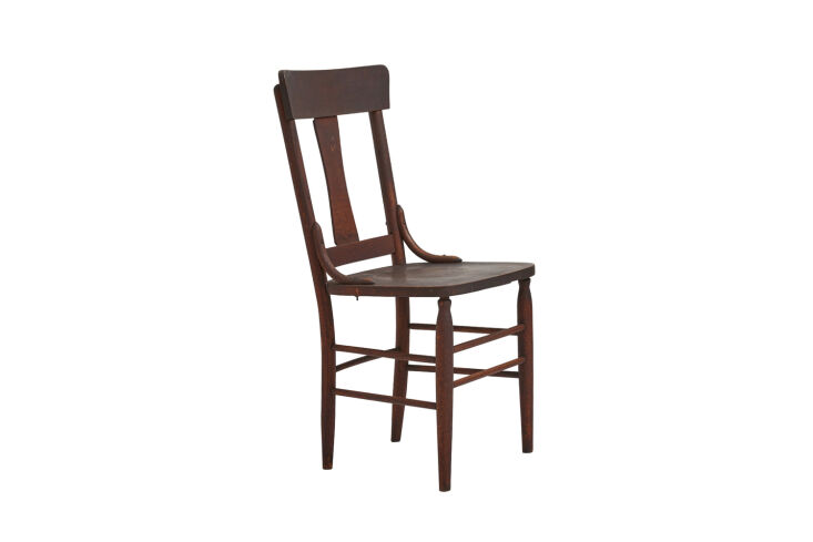 the vintage traditional set of 4 wood chairs from rejuvenation is \$\1,899 for 27