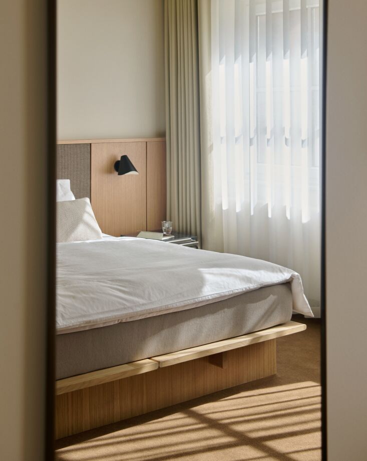 custom beds designed custom by oeo studio for hotel petra paired with warm wool 27