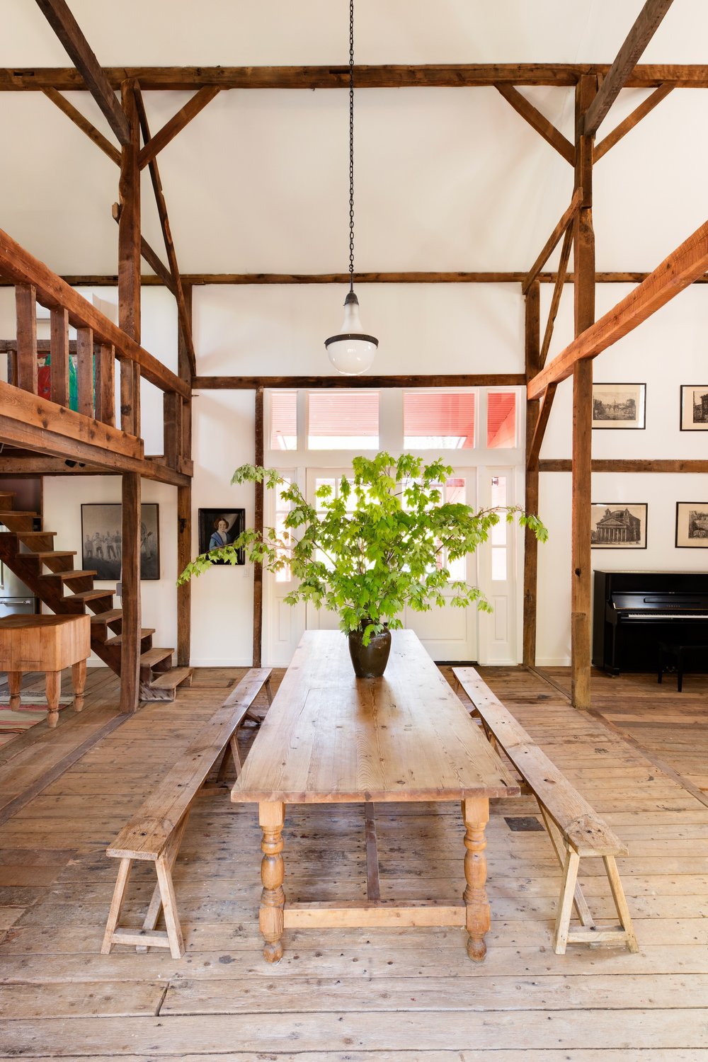 the barn has been converted into a gathering space that can be easily turned in 37
