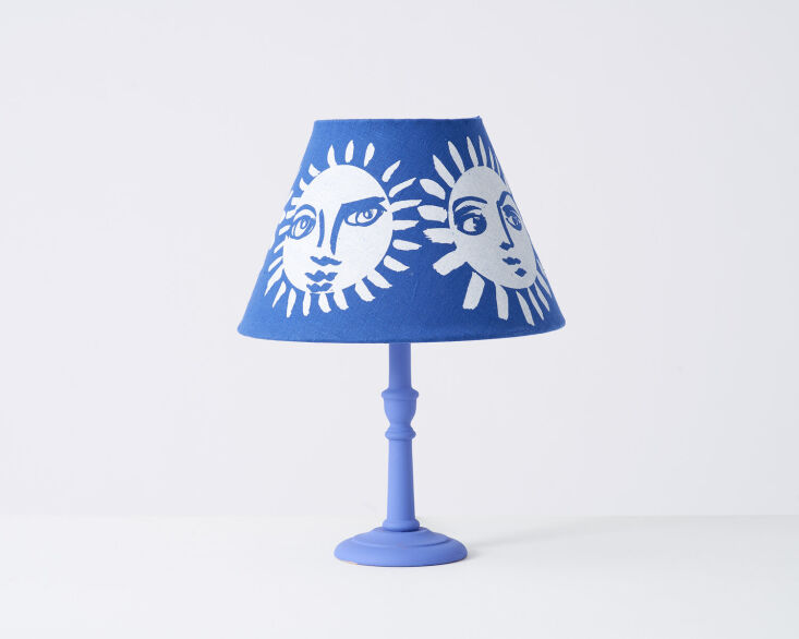 water based pigments on linen, a cheeky sun: summer in a lamp. shop now. 17