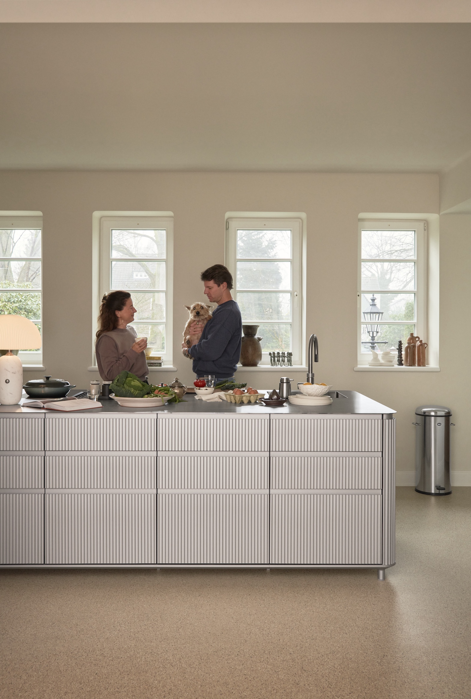 vipp v3 aluminum kitchen island in hamburg. photo courtesy of vipp. 19
