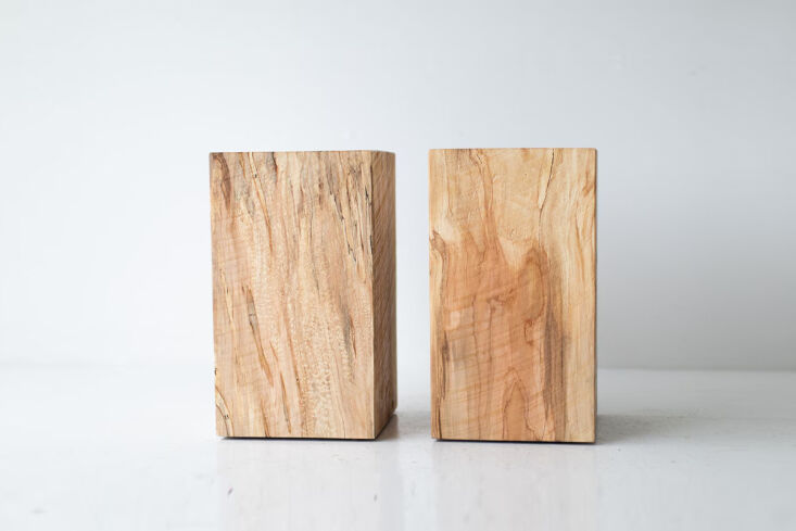 the couple&#8\2\17;s pared back nightstands were sourced from a saw mill, & 19