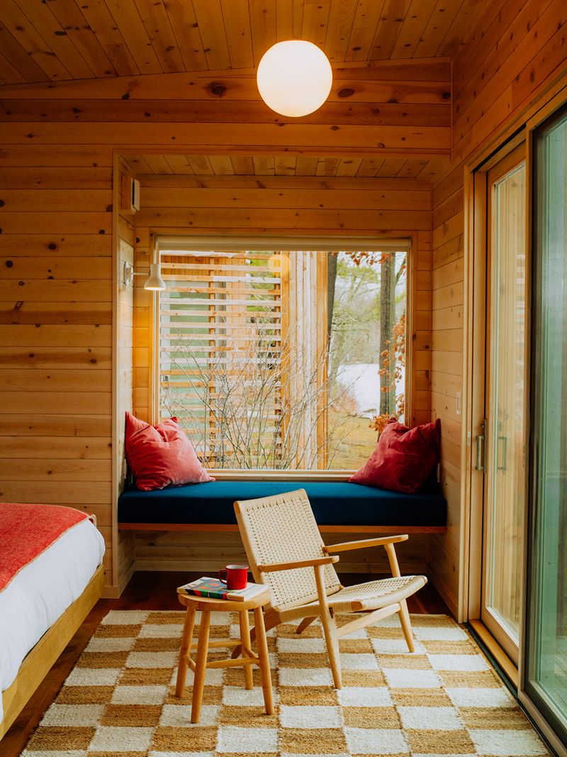 there are forty 400 square foot cabins with bathrooms, as well as nine \135 squ 21