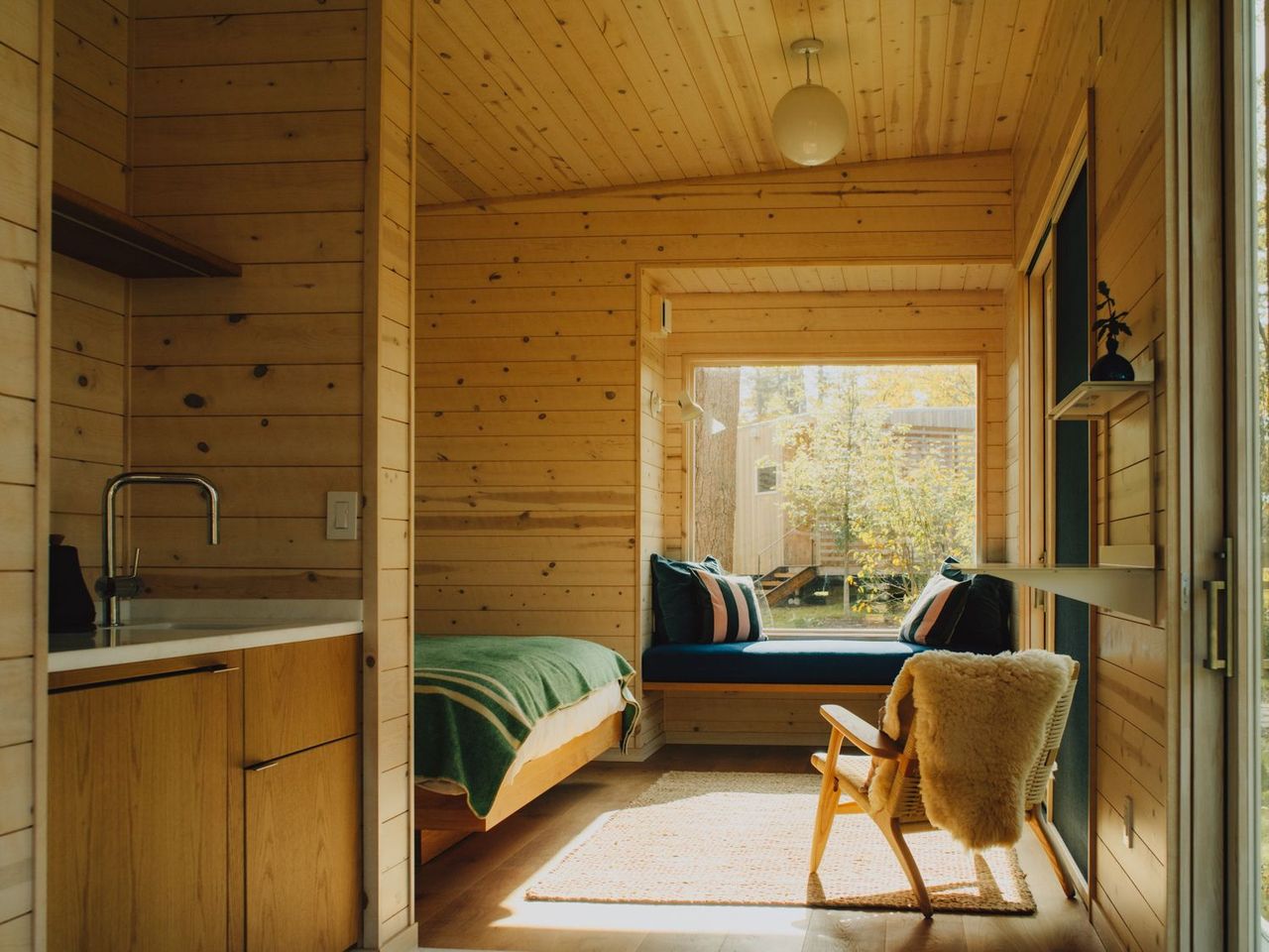 alander construction finished the cabins with pine paneling and radiant heat wo 18
