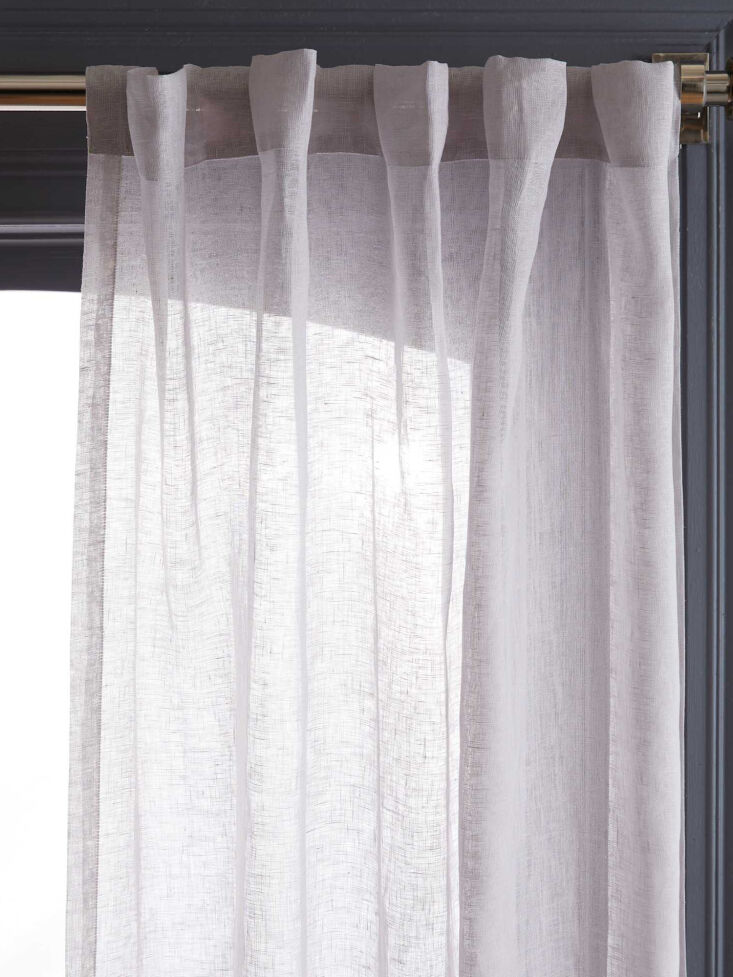 the quince european linen sheer curtain set of \2 in cloud; \$99.90. 28