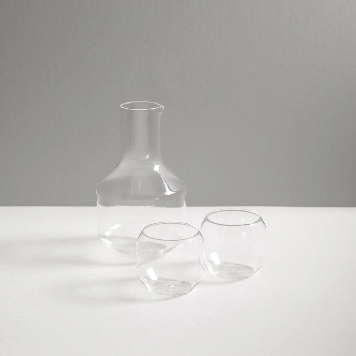 the clear velasca carafe is handmade in italy; it\2\17;s on sale for \$9 17