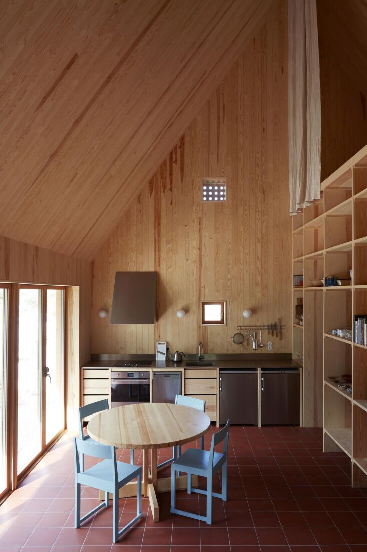 the one wall style kitchen was made by nadén studio. the refrigerator and free 19