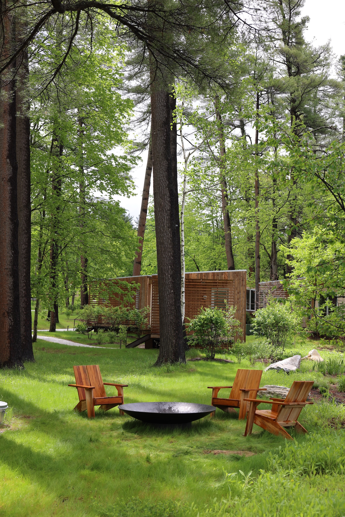 the adirondack chairs are from rejuvenation\2\17;s vaugh teak outdoor co 23