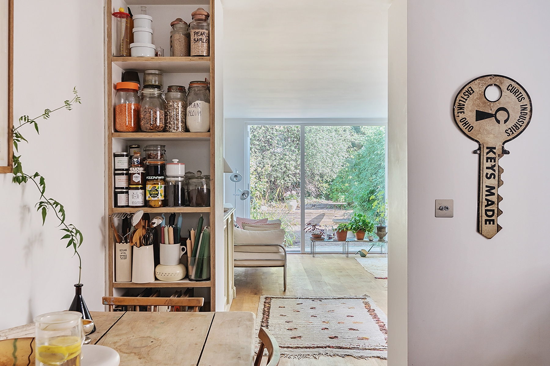 sandy keeps her pantry goods presentable by decanting ingredients into glass ja 22