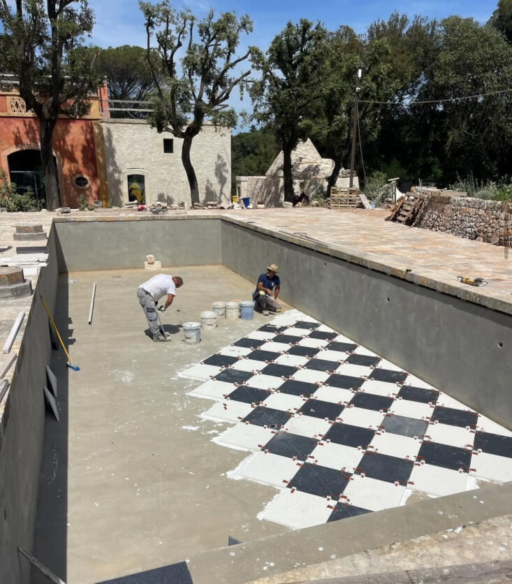 work in progress on the pool. 31