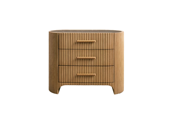 the nightstands are from arhaus; the astor nightstand in honey oak veneer is \$ 25