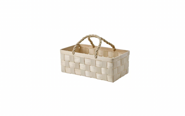 the basket is made from poplar with dual rope handles. 20