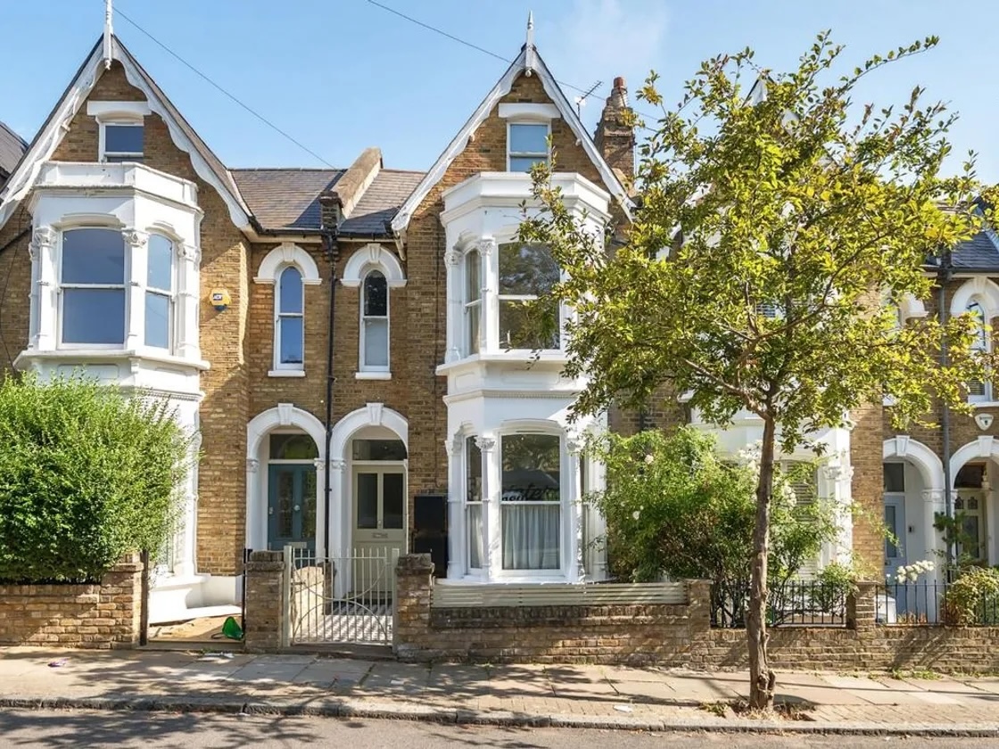 the classic london yellow brick victorian row house was built in \1890; it& 17