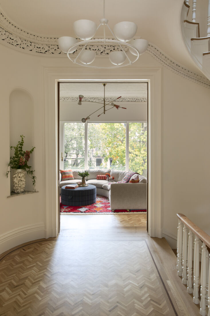 across the herringbone landing (which lauren chose because the old, crooked flo 23