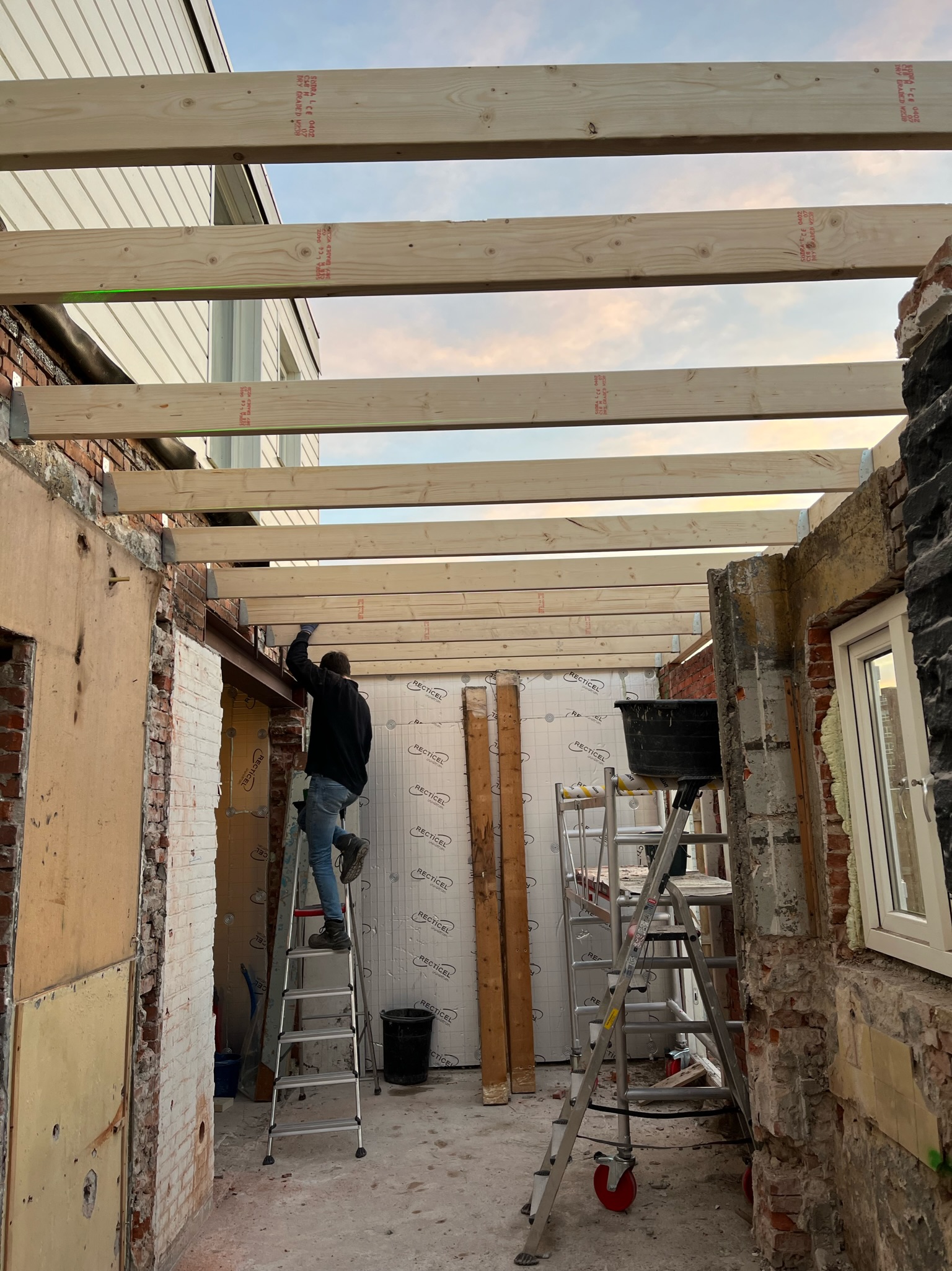 levi at work in the future kitchen. recticel insulation boards are made for use 33