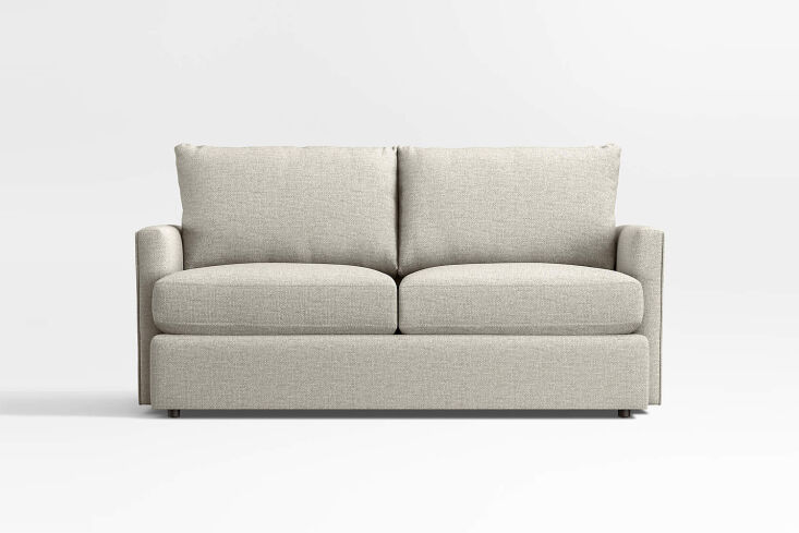 at crate & barrel, the lounge classic apartment sofa measures 73 inches lon 21