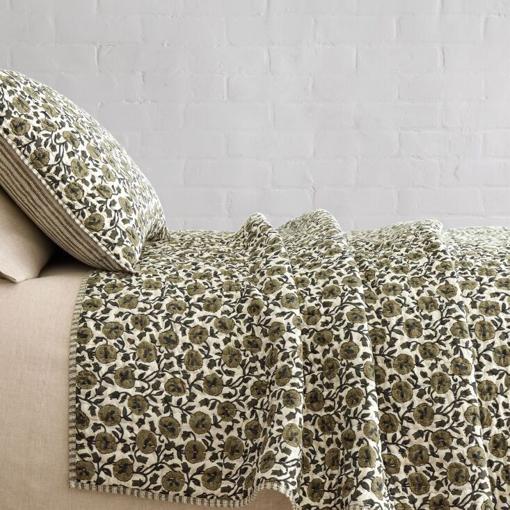 our ideal autumn bed features this hand quilted coverlet in rich shades of oliv 19