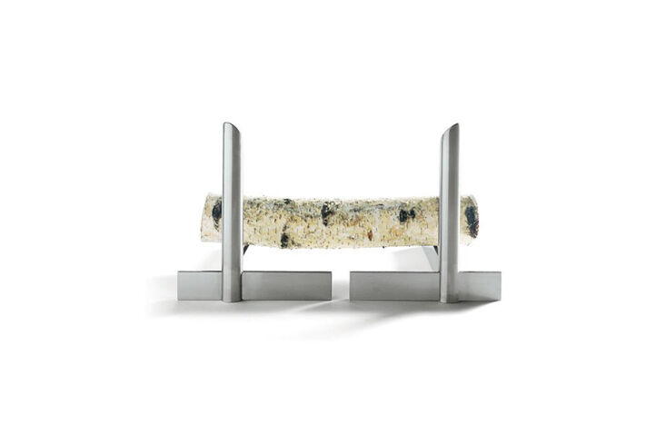 peter maly two piece andirons stainless steel 252