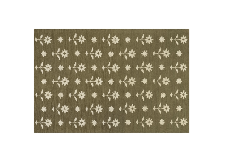 a rare find: a hand tufted, oeko tex certified wool cotton rug that is also inc 24