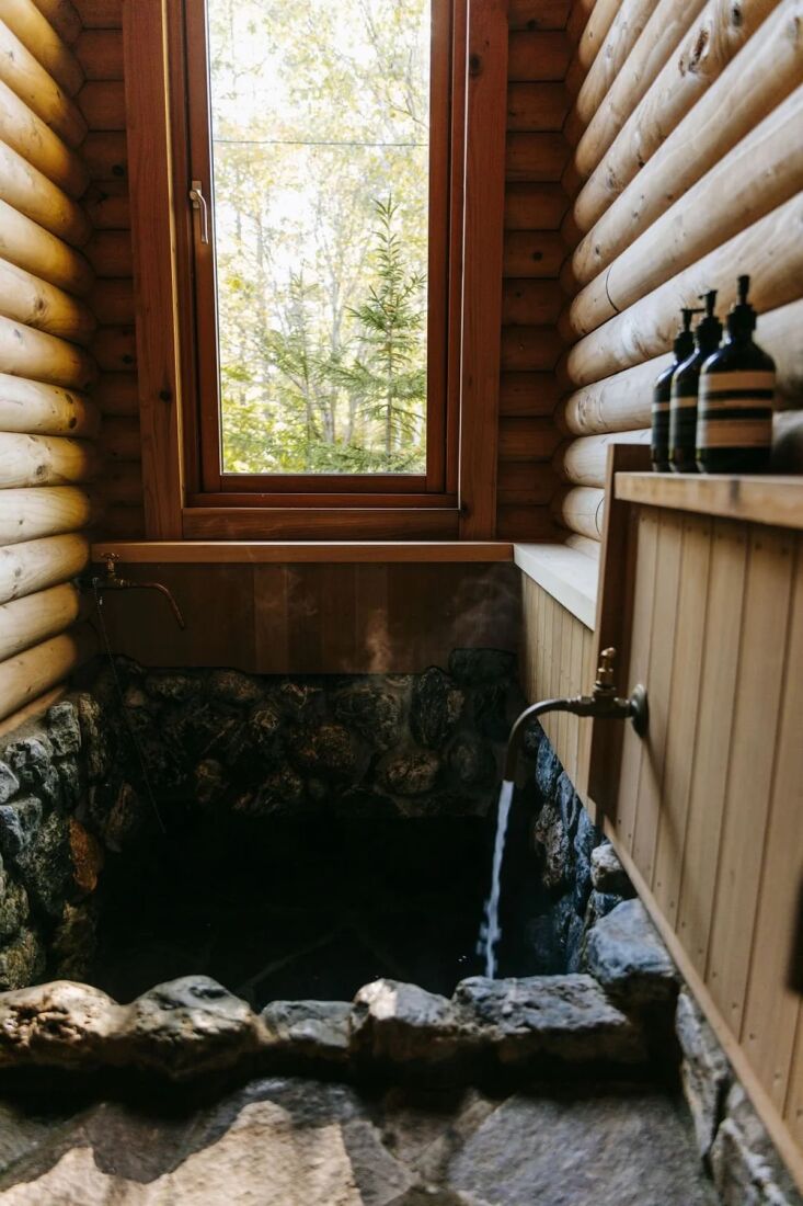 a serene spot for soaking: the onsen was made by the original owners with beach 20