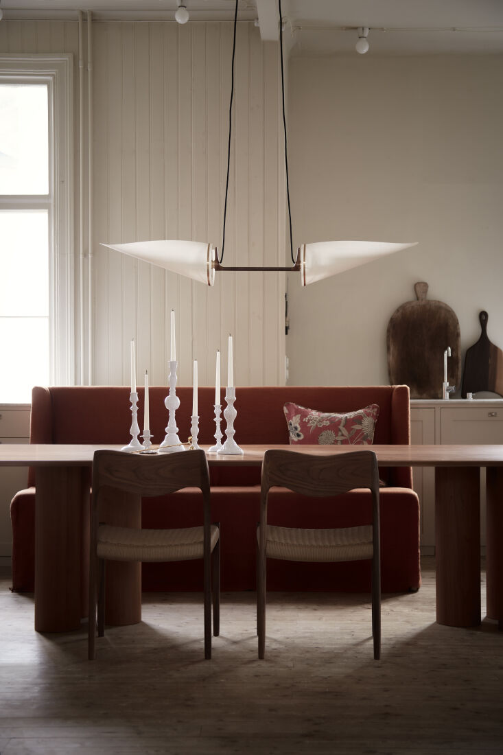 in the dining room: a blasco varenne bench, the tre sekel hommage oblong dining 19