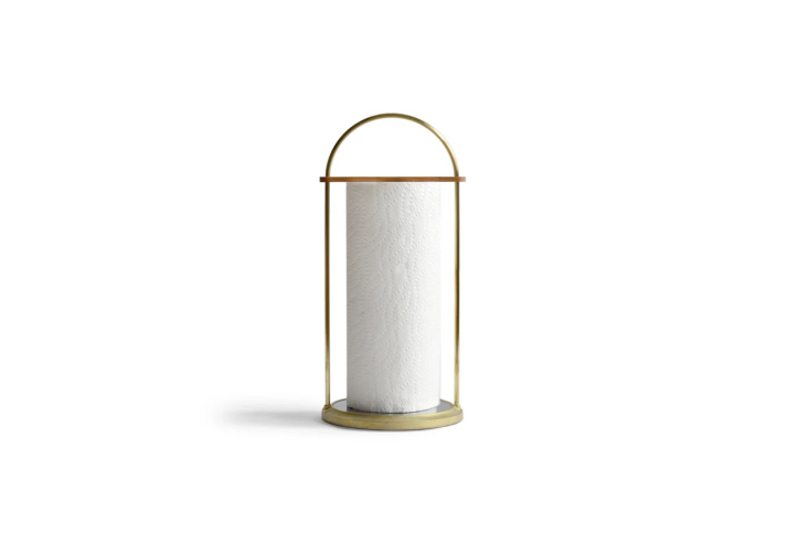 the platonic ideal of paper towel holders: the brass paper towel holder by oji  17