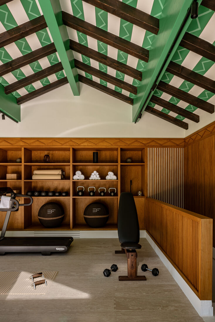 home gyms are typically bland and utilitarian—but not at le sarto, where the  27