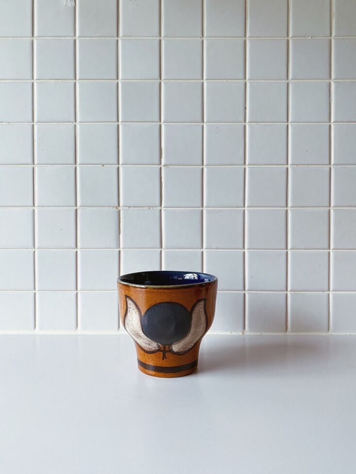 i\2\17;m very charmed by this one off vintage ceramic earthenware cup; \ 11